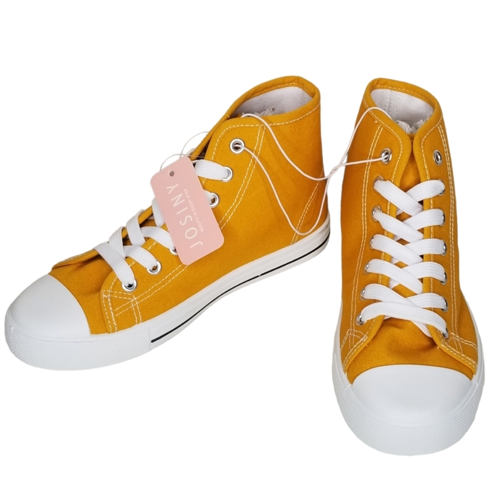 Josiny‎ Canvas Shoes Women High Top Lace up Fashion Sneaker Casual Walking Shoes